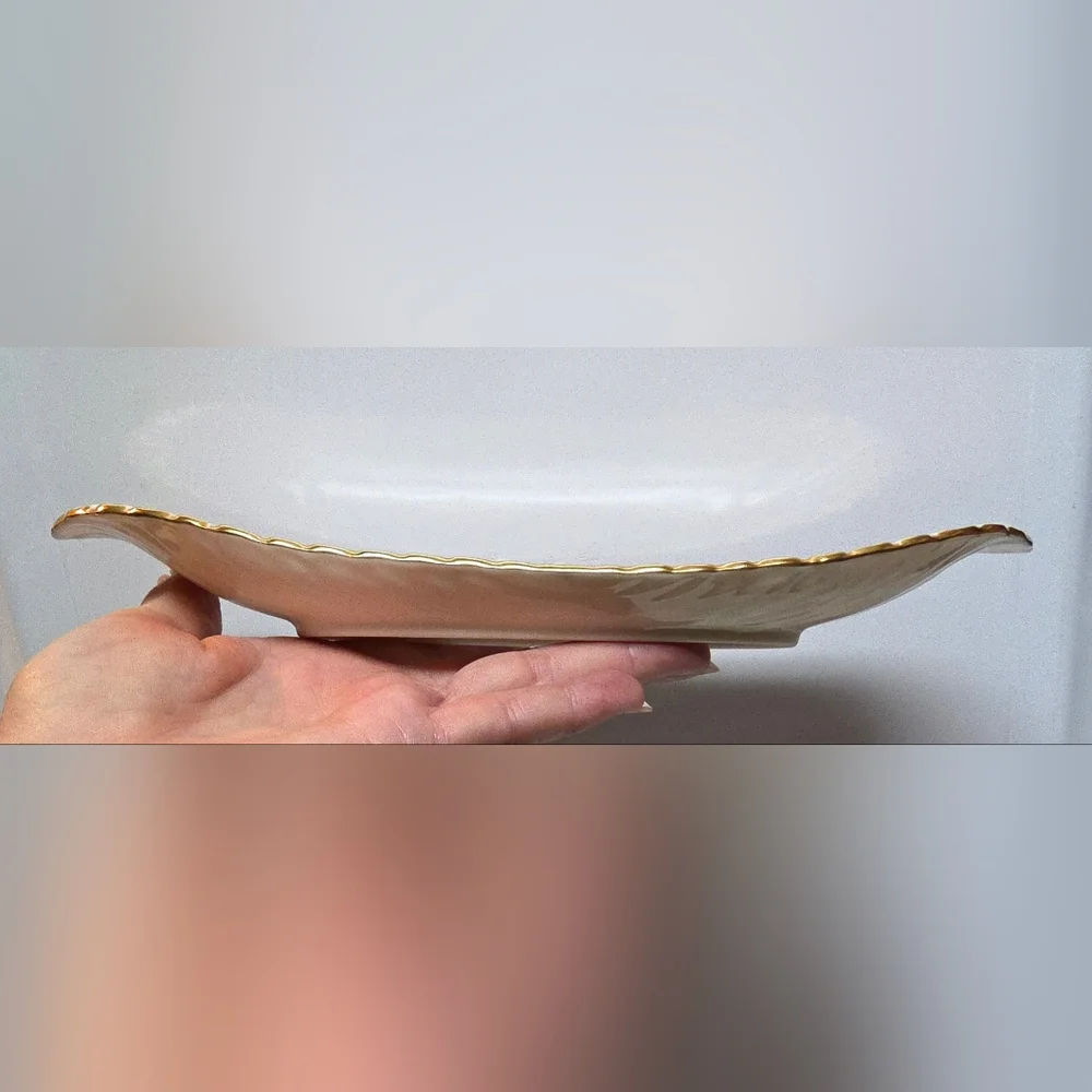 Vintage Lenox 24 kt Gold Trimmed Open Butter Dish